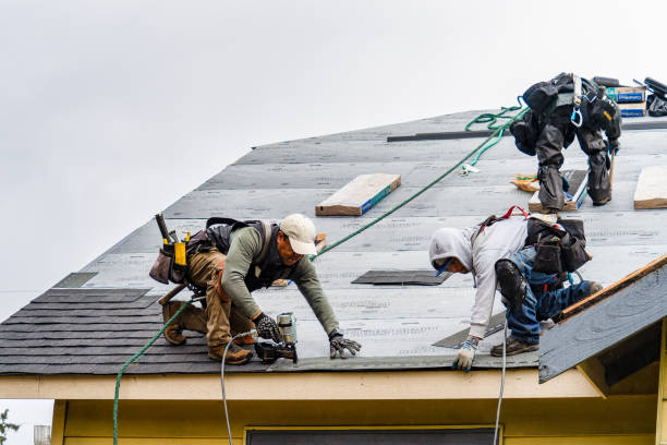 Professional Gutter Installation technician working in Blockton, IA